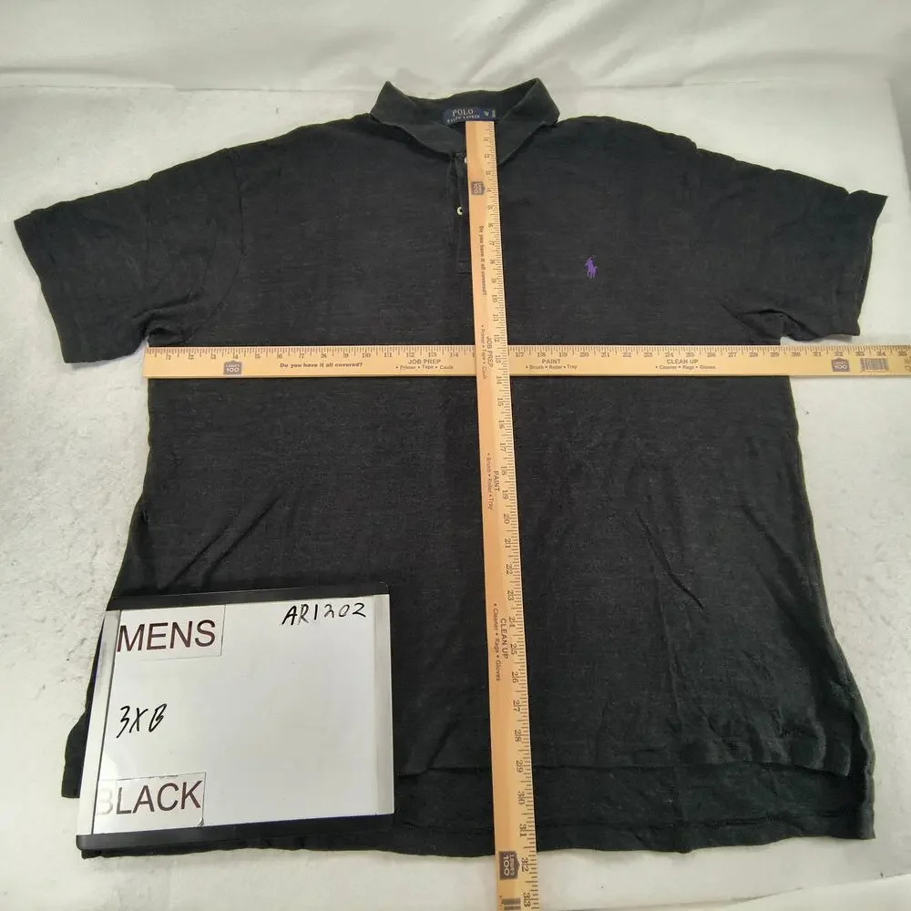 Polo Ralph Lauren Short Sleeve Collared Polo Shirt Mens Size 3XB Black Purple